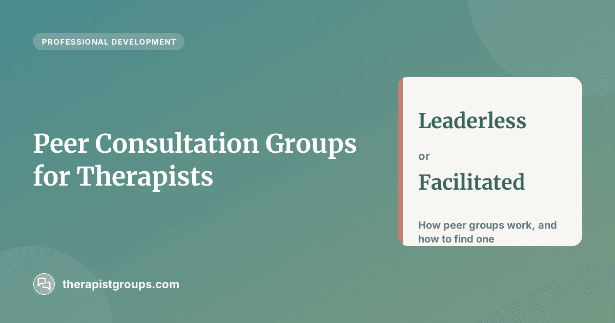 Peer consultation groups for therapists guide cover